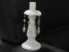 Objet de décoration - Ensemble de 2 Bougeoirs en porcelaine - Couleur Blanc