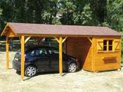 Garage bois "2 en 1" - 18 m² - 3.03 x 6.03 x 2.65 m - 16mm