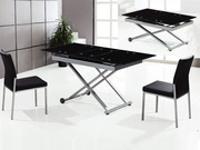 Table repas rectangulaire  Nina  blanc ou noir - 150/120x75x75 cm