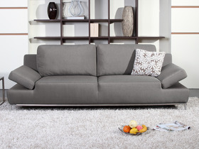 Canap&eacute; fixe tissu Teddy 3 places Gris