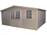 Abri jardin bois -19.80m�- 4.95 x 4.00 x 2.41 m - 28 mm