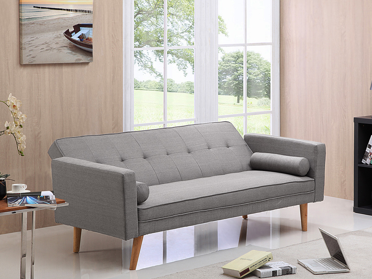 Canape clic clac banny gris clair 69684 69685