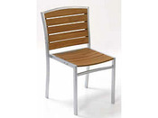 Chaise jardin "Neptune" - lot de 2 - aluminium et teck