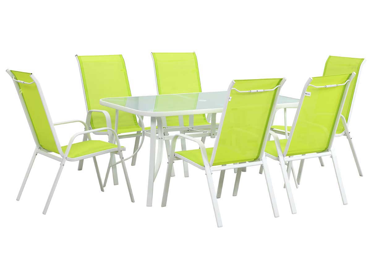 Salon de jardin en textilène cordoba "phoenix" vert 79376 79390