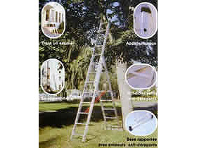 Echelle transformable 3 plans en aluminium ESCALUX 