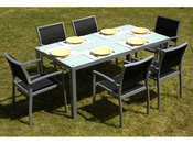 Salon jardin "Bedford" - 1 table + 6 fauteuils