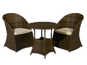Salon de jardin "Duo" 1 table ronde + 2 fauteuils