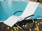 Bains de soleil "Cercle" - lot de 2 - Blanc