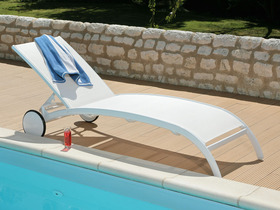 Bains de soleil "Stresa" - lots de 2 - Blanc/Blanc