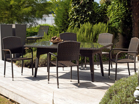 Table de jardin en résine tréssée "Longwy " 180 x 100 x 75 cm