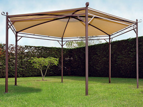 Tonelle hexagonale en acier "Privilège 450 " - 4.50 x 4.50 x 2.30 / 2.75 m