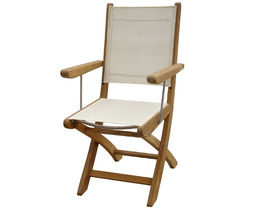 Chaise de jardin "Newton" - lot de 2 - Teck FSC et textilène
