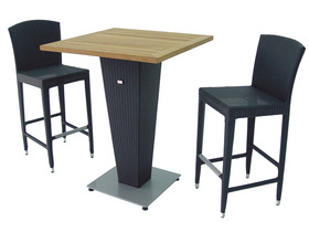 Salon de jardin "Staccato" - 2 chaises hautes + 1 table bar