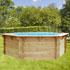 Piscine bois en kit en bois hexagonale "Léa" - 4.22 x 1.24 m + Bâche hiver et bâche à bulles