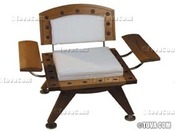 Lot de 2 fauteuils traditionnels en teck et inox