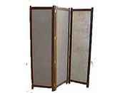 Paravent en teck de Birmanie "Papier de riz" - 179 x 150 x 200 cm