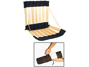Chaise jardin ergonomique "STOL" - Bouleau vernis et textile de chanvre