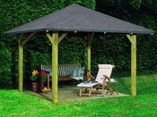 Tonnelle bois "Bergen 1" - 11.42 m² - 3.38 x 3.38 m