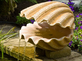 Fontaine " Mollusca " - en polyresine - 1 bassin : 59 x 36 cm