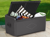 Coffre jardin "Rattan" en résine - 0.88 m² - 1.34 x 0.66 x 0.65 m