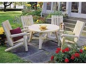 Salon de jardin bois "Adirondack" - 1 table + 4 fauteuils