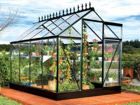 Serre en polycarbonte + ouverture automatique  "Soleil Victorienne" 4.90 m² - 1.93 x 2.55 x 2.03 m