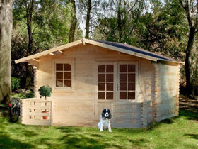 Chalet jardin bois   ''Tournesol'' - 23.10 m&sup2; - 4.20 x 5.50 x 2.52 m - 34 mm