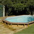 Piscine bois en kit allongée "Equateur" 6.85 x 4.85 x 1.48 m - Avec projecteur