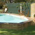 Piscine bois en kit allongée "Meridien" 8.80 x 4.85 x 1.48 m - Avec projecteur et escalier