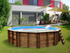 Piscine bois en kit " Grenadine " + 5.80 x 1.33 m + Pompe à chaleur 30 m3 réversible chaud/froid