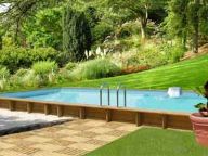 Piscine bois en kit allongée "Bahamas" 8.24 x 4.28 x 1.48 m