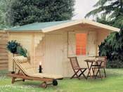 Abri jardin bois - 7.40 m² - 2.96 x 2.50 x  2.28 m - 28 mm