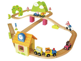 Jeux enfant "Train bois jolieville 55 pièces"