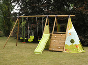 Portique bois Soulet  "Fort Jungle" - 5 agrès - H:2.50m