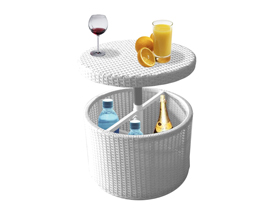 Pouf bar "Caro" en résine tréssée