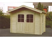 Abri jardin bois - 8.88 m² -  3.08 x 3.46 x 2.47 m - 28mm