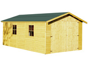 Garage bois "Décor et jardin" -15.51 m² - 3.03 x 5.12 x 2.37 m - 15 mm
