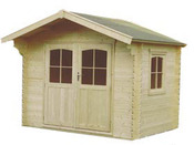 Abri jardin bois  - 5.90 m² - 2.98 x 1.98 x 2.475 m - 34 mm