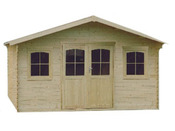 Abri jardin bois  - 18.76 m² - 4.86 x 3.86 x 2.60 m - 34 mm