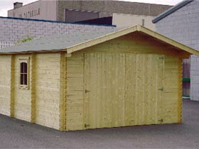 Garage bois - 21.23 m² - 3.86 x 5.50 x 2.66 m - 44 mm