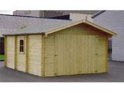 Garage bois - 21.23 m² - 3.86 x 5.50 x 2.66 m - 44 mm
