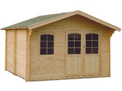 Abri jardin bois  - 14.90 m² - 3.86 x 3.86 x 2.71 m - 44 mm