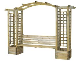 Jardipolys Pergola '' Florence en Arc '' - 1.74 m� - L 2.90 x P 0.60 x H 2.33 m