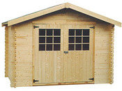 Abri jardin bois "Calgary" - 8.88 m² - 3.08 x 3.13 x 2.36 m - 28 mm