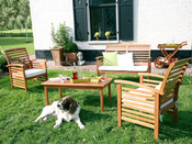 Salon jardin " Atlantique " - 1 table + 2 fauteuils + 1 banc