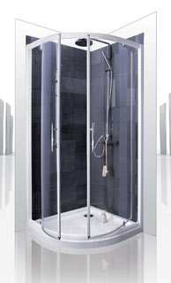 Paroi de douche en verre "Morea" quart de rond 