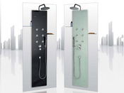 Colonne de douche hydromassante "Aquaglass" gris anthracite 203 x 39cm