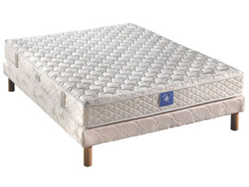 Ensemble matelas ressorts Bon Repos - Ferme + Sommier tapissier - 140 x 190 cm