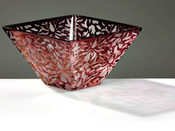 Coupe carrée verre décoré "Violet"