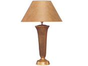 Lampe avec abat jour décoré en or antique